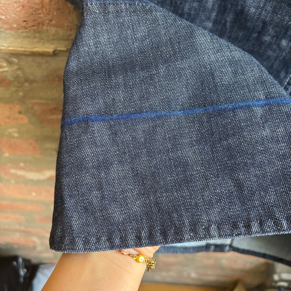 Boden Dark Blue Button-Front Pencil Skirt - Picture 6 of 8